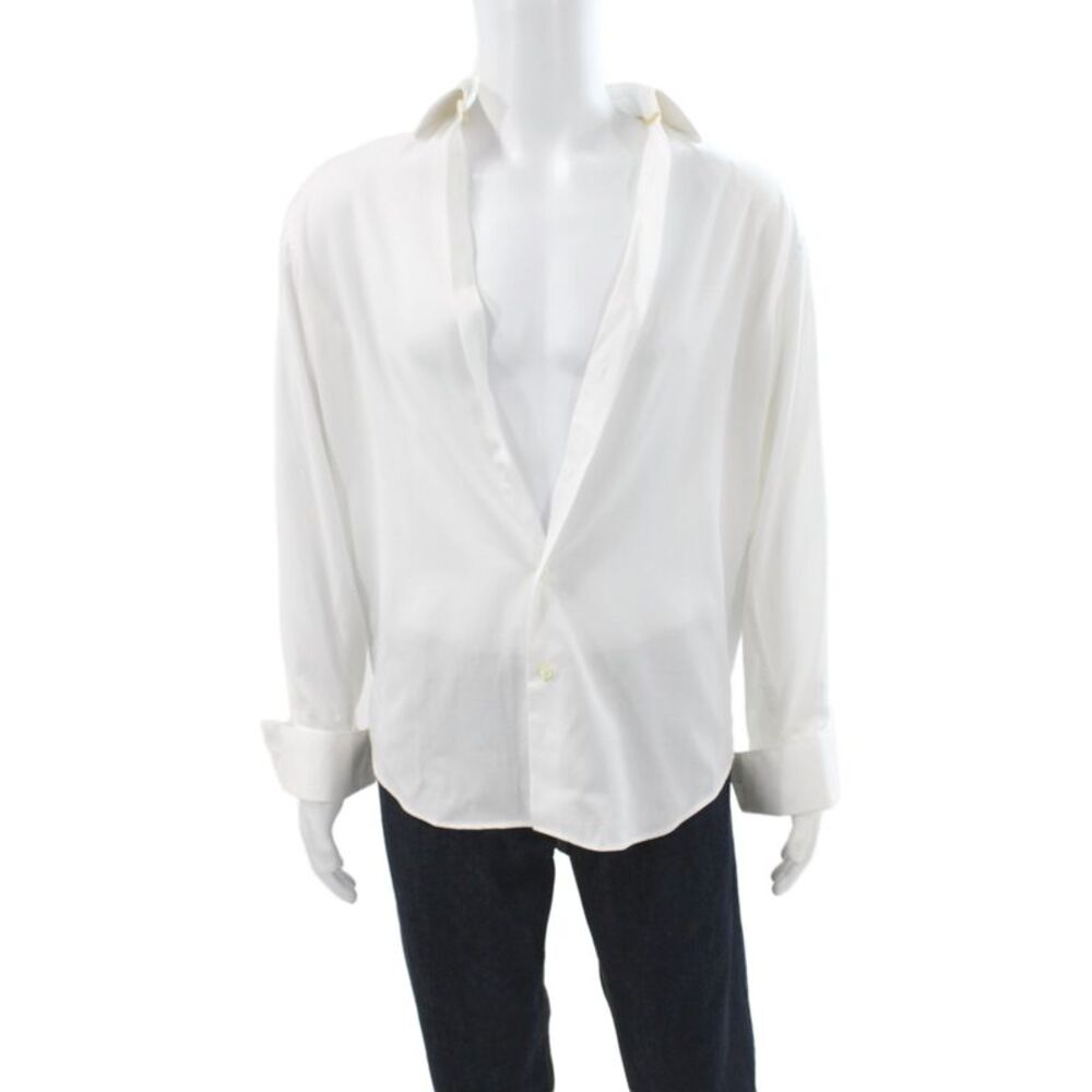 Victor Talbots Mens White 100% Cotton Dress Shirt Long Sleeve Size M